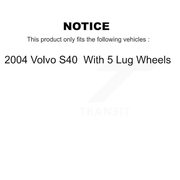 Front Rear Coated Disc Brake Rotor & Ceramic Pad Kit For 2004 Volvo S40 With 5 Lug Wheels